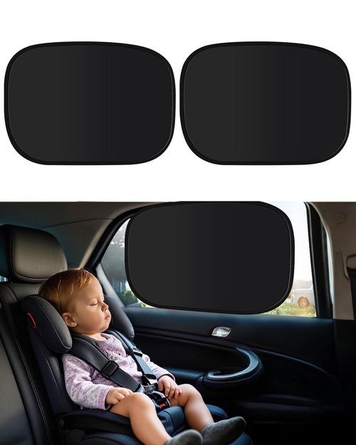 Window sunshade, car sunshade, 100% shading rate, electrostatic suction cup sunshade, universal suitable for car UV protection (4 pieces)