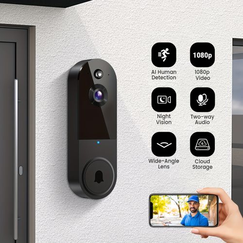 2.4G Wi Fi 1080p Wires Video Doorbell Camera With Ring