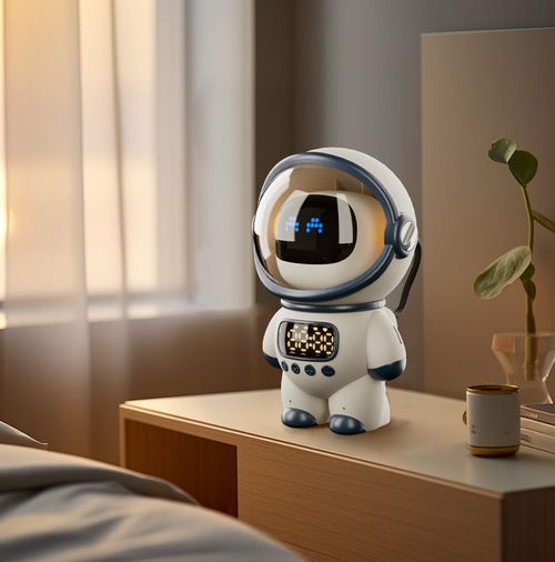 AI Robot Portable Astronaut Design LED Night Light Speaker FM Radio Music Speaker Light and Gifts