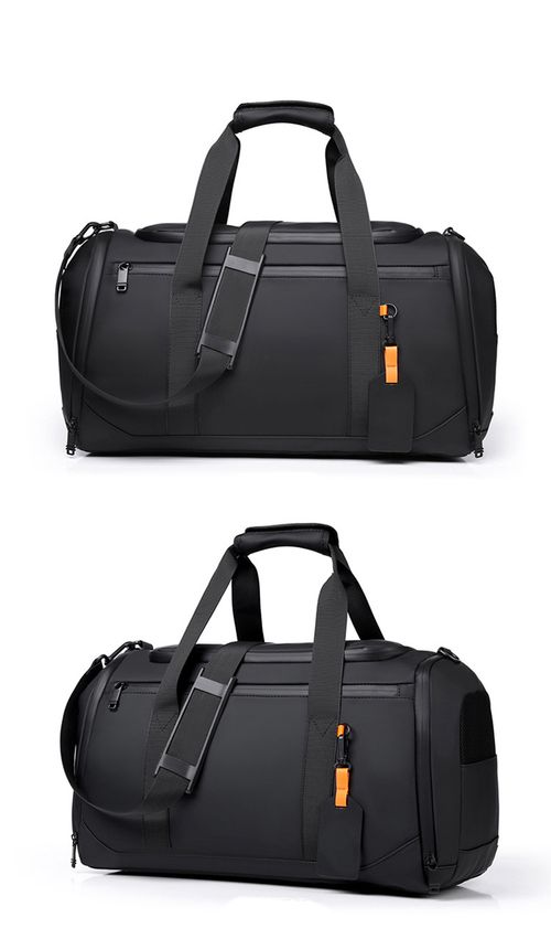 Large-capacity carry-on luggage bag with shoe compartment, dry and wet separation, lightweight and pressure-relieving, hand-held travel bag with retractable handle.