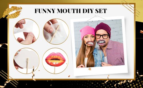 Interesting lip photography props, interesting mouth DIY set with wooden sticks, selfie props accessories suitable for birthdays, weddings, graduation, Halloween parties, 20 lips