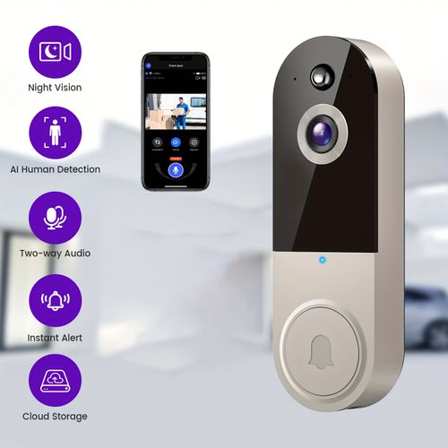 2.4G Wi Fi 1080p Wires Video Doorbell Camera With Ring