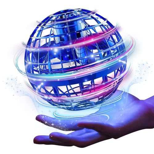 Flying ball: Space globe boomerang with LED lights, suspension ball, flying wheel, toys for children, girls, boys, ages 6 7 8 9 10 11 12, cool for children, blue