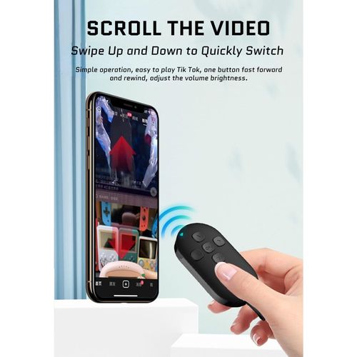 Bluetooth remote control, suitable for e-book page flipping, smartphone camera remote shutter button, rechargeable short video scrolling ring, suitable for smartphones and tablets (black)