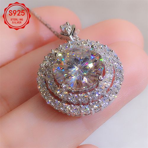 Caramoyesin Quartz Round Pendant Necklace - 925 Silver, elegant design, suitable as a gift for ladies on weddings, Valentine's Day and Mother's Day. A beautiful accessory, suitable for special occasions.