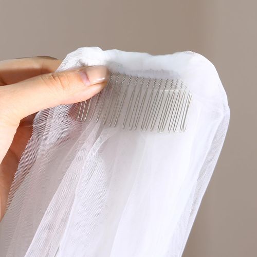 Pearl Wedding Veil Cathedral Pearl Veil 1 Tier Bridal Veils Elegant Non-slip Veils Bride Hair Accessories for Women Bridal Shower Gift Prom  with Comb