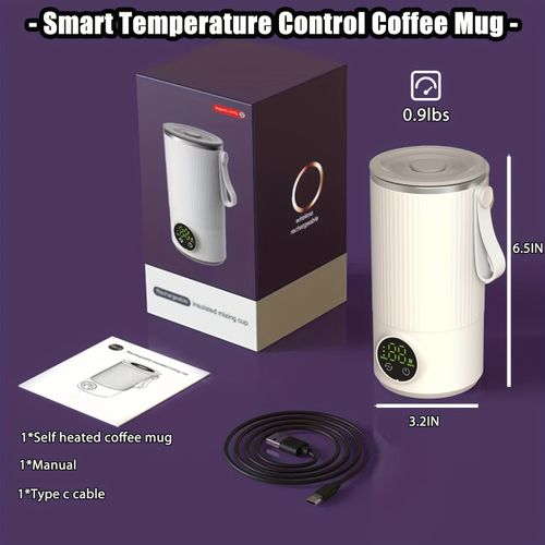 Temperature-controlled 4-in-1 -保温 cup, automatic cold and hot foam machine and milk heater, suitable for lattes, cappuccinos, macchiatos, stainless steel touchscreen portable