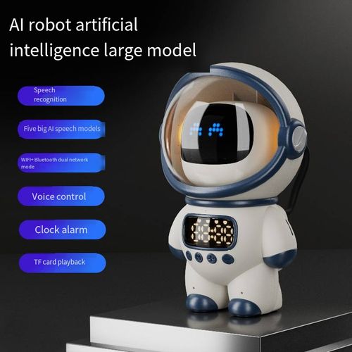 AI Robot Portable Astronaut Design LED Night Light Speaker FM Radio Music Speaker Light and Gifts
