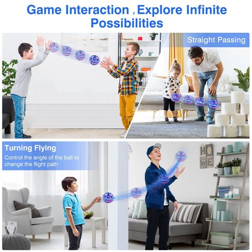 Flying ball: Space globe boomerang with LED lights, suspension ball, flying wheel, toys for children, girls, boys, ages 6 7 8 9 10 11 12, cool for children, blue