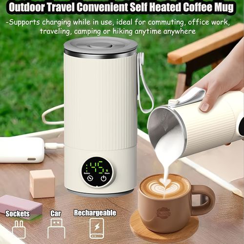 Temperature-controlled 4-in-1 -保温 cup, automatic cold and hot foam machine and milk heater, suitable for lattes, cappuccinos, macchiatos, stainless steel touchscreen portable