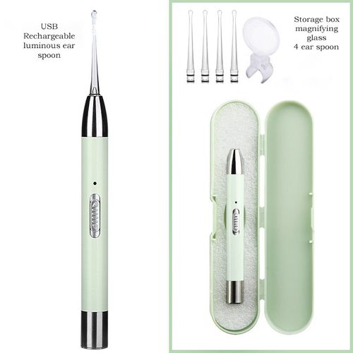 Children and adults' dedicated illuminated ear pick set, ear cleaning tool with light, visible, safe baby tweezers, soft head.