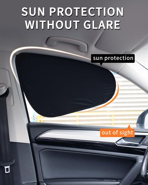 Window sunshade, car sunshade, 100% shading rate, electrostatic suction cup sunshade, universal suitable for car UV protection (4 pieces)