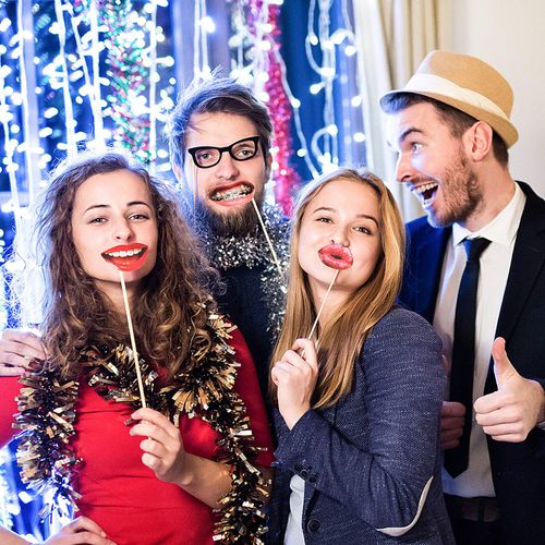 Interesting lip photography props, interesting mouth DIY set with wooden sticks, selfie props accessories suitable for birthdays, weddings, graduation, Halloween parties, 20 lips