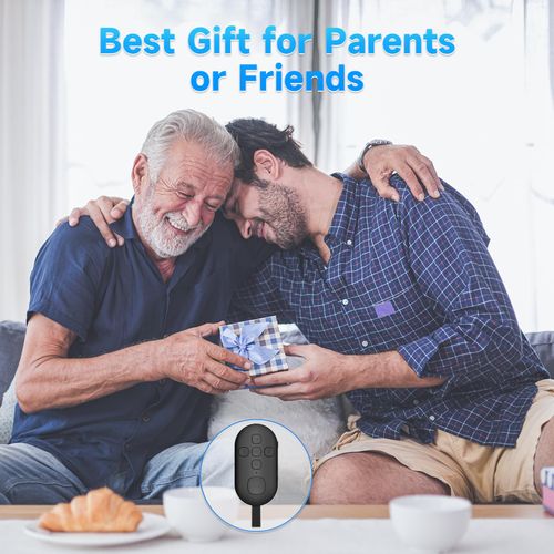 Bluetooth remote control, suitable for e-book page flipping, smartphone camera remote shutter button, rechargeable short video scrolling ring, suitable for smartphones and tablets (black)