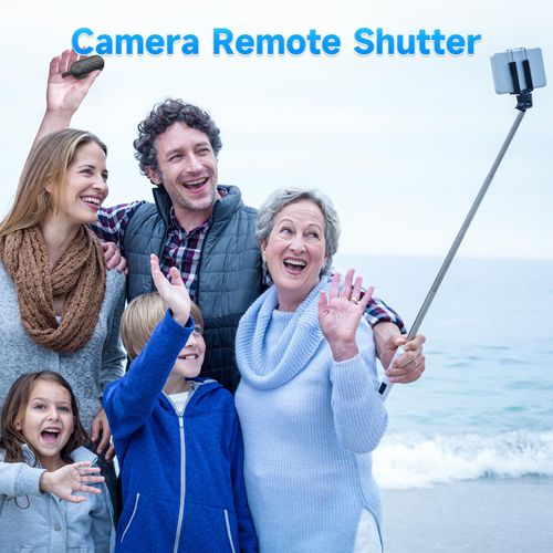 Bluetooth remote control, suitable for e-book page flipping, smartphone camera remote shutter button, rechargeable short video scrolling ring, suitable for smartphones and tablets (black)