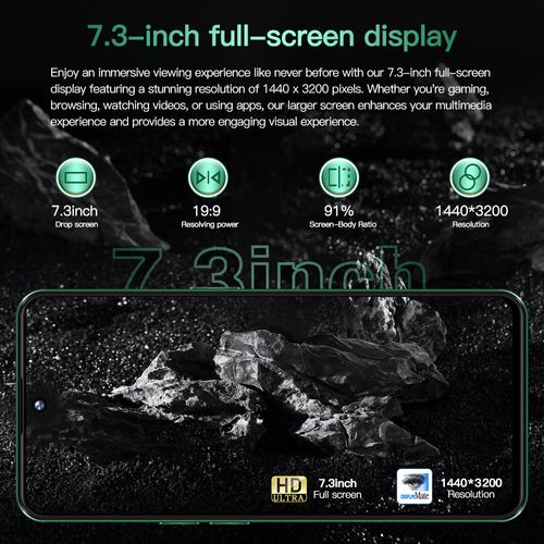 New Povo 6 Pro Android 7.3-inch large-screen 16+1T model (a hot-selling product) smart phone