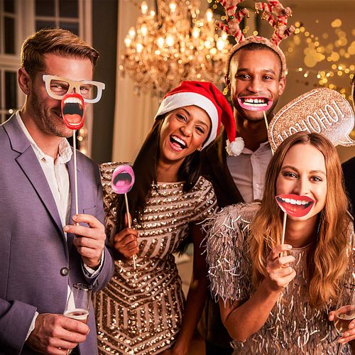 Interesting lip photography props, interesting mouth DIY set with wooden sticks, selfie props accessories suitable for birthdays, weddings, graduation, Halloween parties, 20 lips