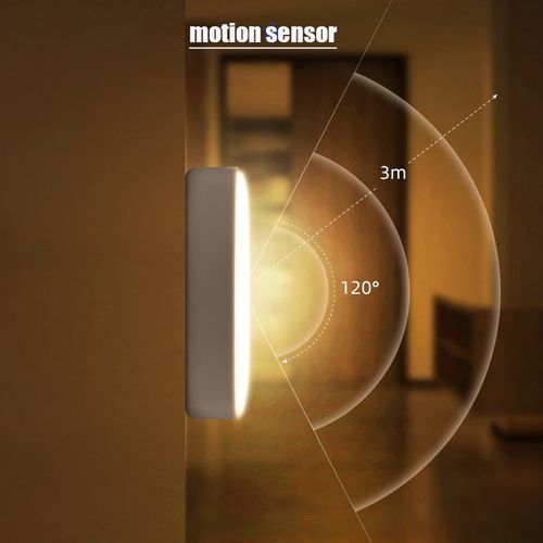 Indoor motion sensor light, USB charging, large battery, long-lasting use, can be attached anywhere, suitable for home kitchen, hallway, cabinet, and bathroom lighting