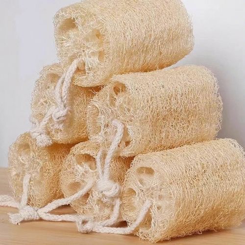 Organic and natural cucumber fibers  Unbleached natural cucumbers  Used for body exfoliation and kitchen cleaning  Eco-friendly bathtub  Shower scrubber  For face, back, tableware  Natural cucumber fibers  5 pieces