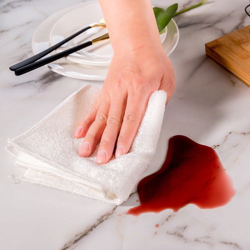 Cotton fiber non-stick oil-cleaning dishcloth multi-functional lazy mop cloth household absorbent cleaning cloth double-layer thickened kitchen scouring pad (10 pieces), say goodbye to detergents