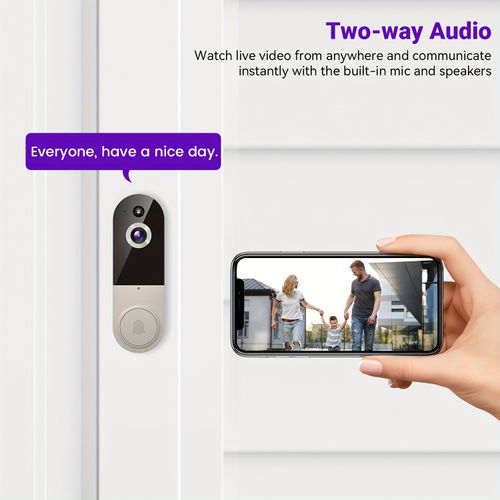 2.4G Wi Fi 1080p Wires Video Doorbell Camera With Ring