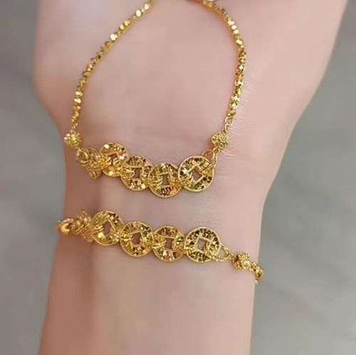 Five Emperors Coin Sparkling Ice-Blazing Transporting Pearl Bracelet, Earrings, Women's Luxury Casual Must-have Gift Item