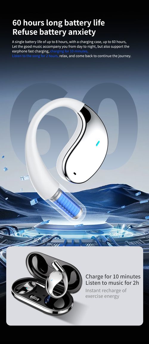 Over-ear AI intelligent translation Bluetooth headphones - open type, non-in-the-ear, long battery life, suitable for  for Travel Business and Learning