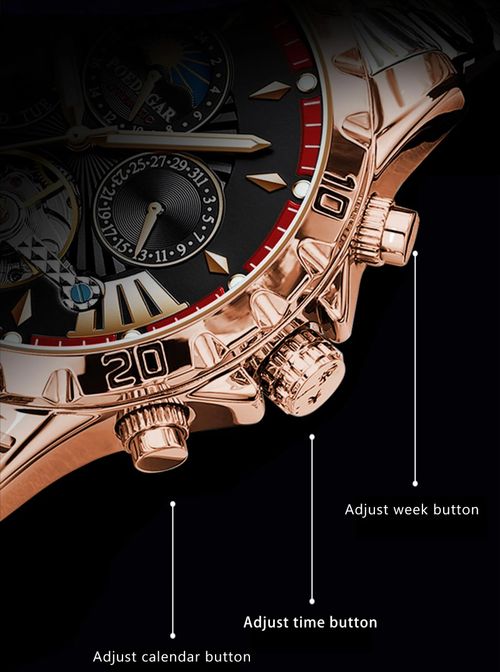 Men's watch - luxurious automatic mechanical skeleton tourbillon luxury top-feeding dress watch - moon phase water-resistant luminous