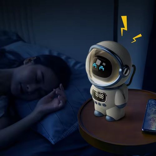 AI Robot Portable Astronaut Design LED Night Light Speaker FM Radio Music Speaker Light and Gifts