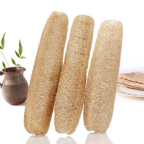 Organic and natural cucumber fibers  Unbleached natural cucumbers  Used for body exfoliation and kitchen cleaning  Eco-friendly bathtub  Shower scrubber  For face, back, tableware  Natural cucumber fibers  5 pieces