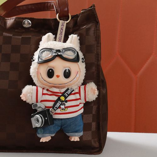 Rubble clothes, Bubble Mart doll clothes, Authentic T-shirt, Strap pants, Pendant doll clothes, 1st generation