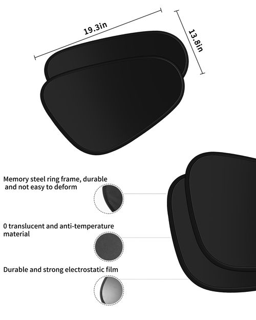 Window sunshade, car sunshade, 100% shading rate, electrostatic suction cup sunshade, universal suitable for car UV protection (4 pieces)