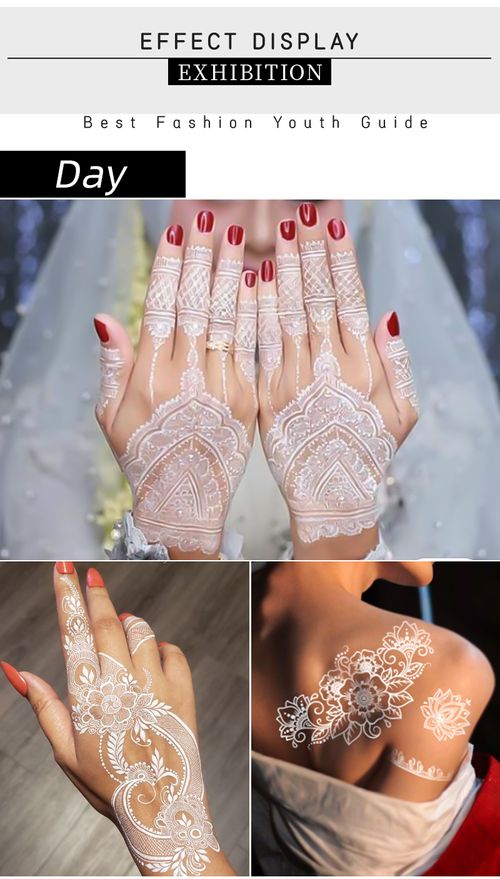 New Arrival Waterproof White Lace Luminous Temporary Henna Tattoo Sticker Body Art Decoration