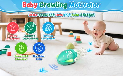Dancing Octopus Baby Toy, Electric Crawling Octopus Prone Time Toy, Rechargeable Magic Dancing Music Squid Suitable for Children Aged 3, 4, 5, 6, Boys and Girls Birthday Gifts, Fun Squid Suitable for Office Desk Decoration