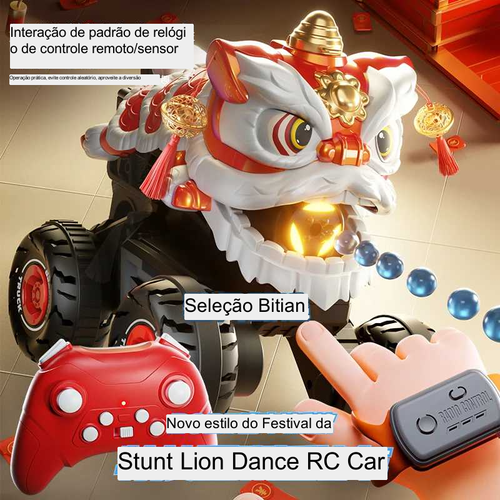Controle remoto caindo leão dança dublê carro coelho dublê carro gato dublê carro