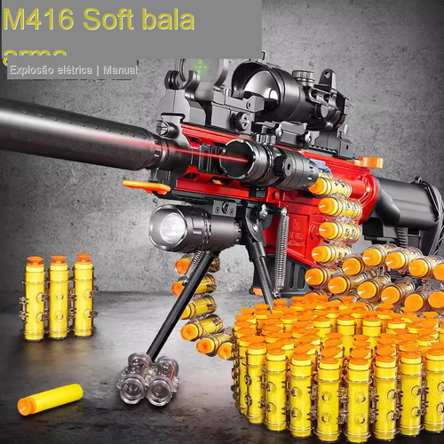 M416 elétrica arma de disparo contínuo brinquedo menino simulação infantil Gatling mecanismo shell jogando soft bullet gun sniper brinquedo gun