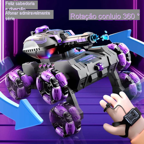 Carregamento transfronteiriço de seis rodas controle remoto veículo tanque sensor de gestos capaz de lançar bombas de água em batalha por atacado de carros de brinquedo infantis