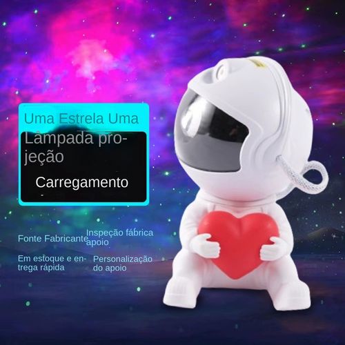 Luz de projeção do céu estrelado, Luz da atmosfera do astronauta, Luzes boreais, Postura sentada, Robô abraçando estrelas, Luz noturna