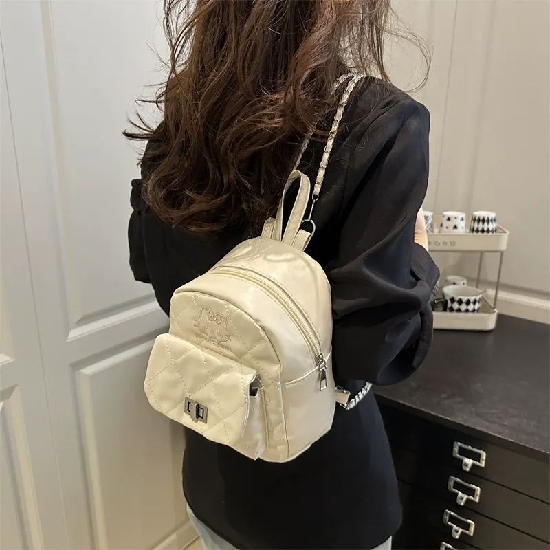 Diamond Quilted Chain Simple Chanel-style Multi-functional Handheld Shoulder Bag for Women