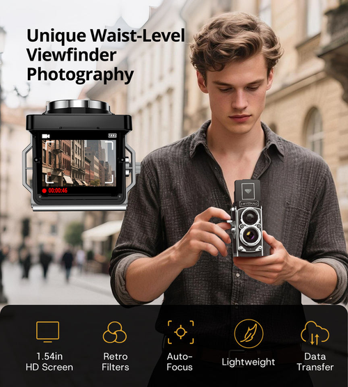 Retro twin-lens reflex digital camera