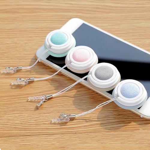 Macaron keychains and phone screen cleaning brushes