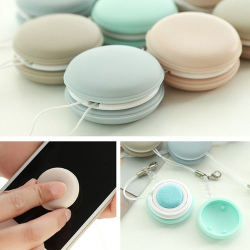 Macaron keychains and phone screen cleaning brushes