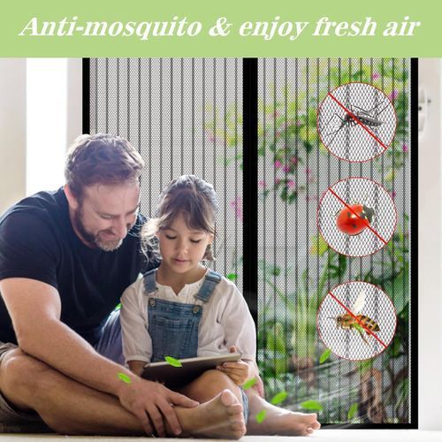 Mesh Magnetic Screen Door Fresh Air Flow & Keep Bugs Out-210cmX110cm