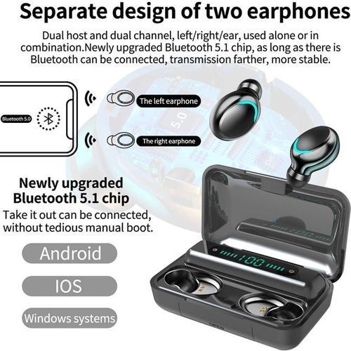 F9-36 Stereo Bluetooth Earbuds - Black