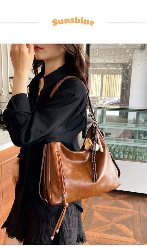 Brown Side Pocket Shoulder Bag Tote