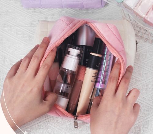 Plush cute cosmetic bag, high-end large-capacity storage bag