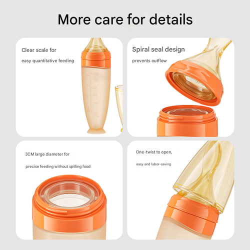 All-in-One Silicone Feeder | XL Baby Food Dispenser Spoon for Purees & Mess-Free Feeding