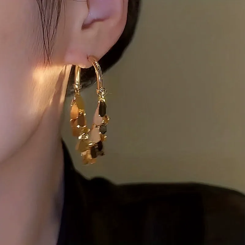 Long Tassel Dangle Earrings Bohemian Sparkly Fringe Geometric Bar Formal Gold Drop Earrings for Women Charms Boho Holiday Ear Jewelry