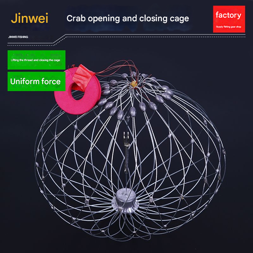 Auto-Snap Crab Trap | Weighted Bottom Cage for Blue丨Dungeness Crabs - Galvanized Steel