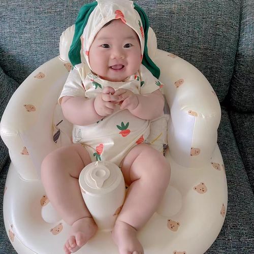 Baby Sitting Bath Stool – Anti-Fall Foldable Infant Seat and Inflatable Sofa for Learning to Sit